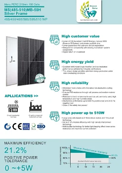 Maysun 510W zonnepanelen / fotovoltaïsche panelen met cel in drie delen gesneden - 3