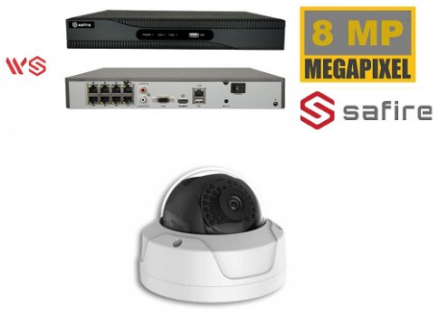 Safire camerabewaking met 1 x 8 MegaPixel dome camera - 0