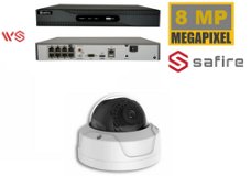 Safire camerabewaking met 1 x 8 MegaPixel dome camera