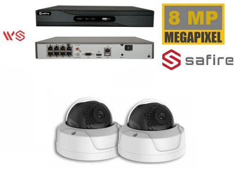 Safire camerabewaking met 2 x 8 MegaPixel dome camera - 0