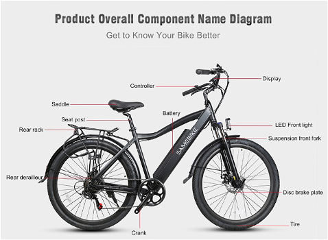 SAMEBIKE CITYMAN2 E-bike 27.5 Inch Mountain Bike - 6