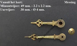 = Wijzers Franse pendule = 48122