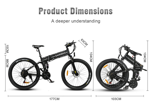 SAMEBIKE LO26-II Foldable Mountain Electric Bike 750W - 5