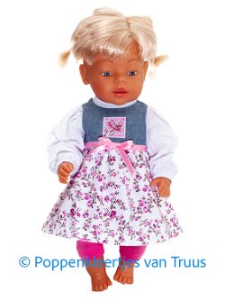 Baby Born 43 cm Setje blauw/wit/roze/roosjes