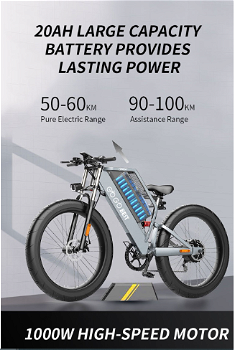 GOGOBEST GF650 Electric Bicycle 26*4.0'' Fat Tire 1000W - 5