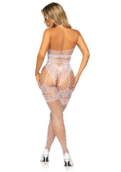 Catsuit Fishnet Wit - 2