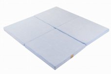 Grote speelmat van  hoogwaardig foam - 120x120 cm - opvouwbaar - baby blue