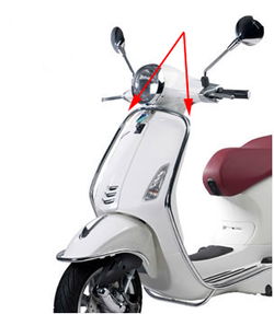 Valbeugel Vespa Primavera Sprint CHROOM Voorkant