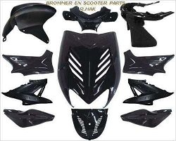 Kappenset Aerox 11 delig Dmp Zwart Metallic SUPER ACTIE !!!