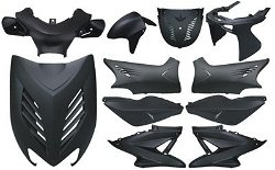 Kappenset Plaatwerk Yamaha Aerox DMP MAT ZWART 11-dlg
