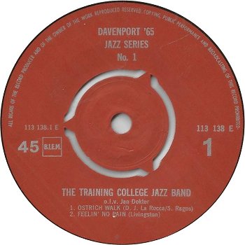 Training College Jazz Band – Davenport Jazz Series no. 1 (1968) - 2