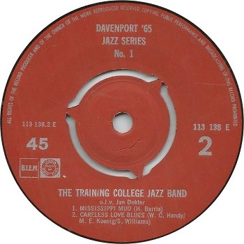Training College Jazz Band – Davenport Jazz Series no. 1 (1968) - 3