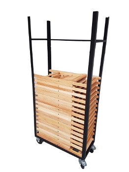 Aanbieding Transportkar+ 25 Houten klapstoelen Bistro - 2