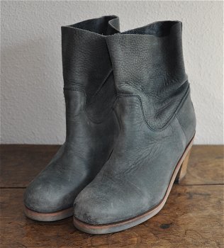 Enkellaarzen booties Shabbies grijs blauw maat 36 - 1