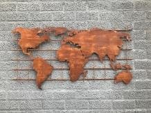 muurdecoratie , wanddeco de wereldkaart - 1