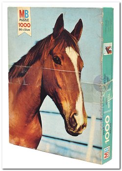 Paardenhoofd met witte bles - MB Puzzle - 1000 Stukjes - 0