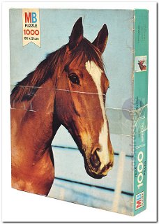 Paardenhoofd met witte bles - MB Puzzle - 1000 Stukjes