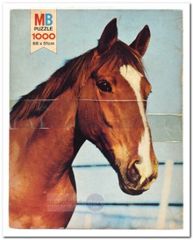 Paardenhoofd met witte bles - MB Puzzle - 1000 Stukjes - 1
