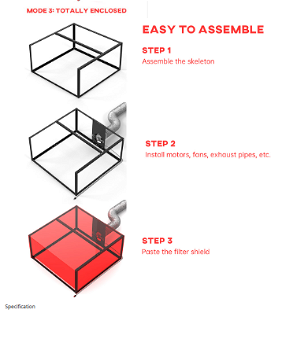 SCULPFUN Laser Engraver Smoke Exhaust Box, 720*720*360mm - 5