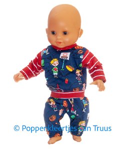 Corolle 30 cm Jongens sport setje blauw/rood