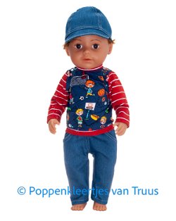 Baby Born 43 cm Jongens setje sport/blauw/rood