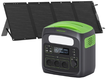 NECESPOW N1200 1200W Portable Power Station + 120W Foldable Solar Panel - 0