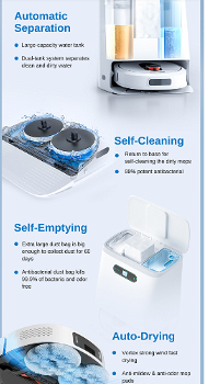 ROIDMI EVA Smart Robot Vacuum Cleaner Self-Cleaning & Emptying - 4