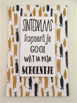 Sinterklaas decoratie quote kaart & houten standaard - 5