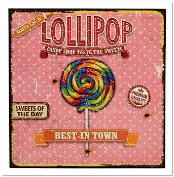 Lollipop - Houten decoratie bord - 0