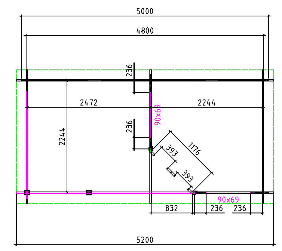 Tuinhuis-Blokhut 2556 Z Plus: 500 x 250 x 245cm - Afbeelding 2