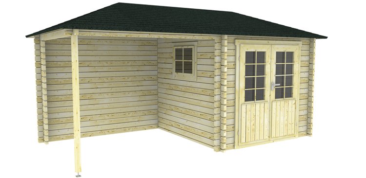 Tuinhuis-Blokhut 2525 Z: 500 x 250 x 257cm - Afbeelding 2