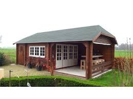 Tuinhuis-Blokhut-Wolfskap: W4x3+3A: 770 x 410 x 325cm (h) - nr. 1