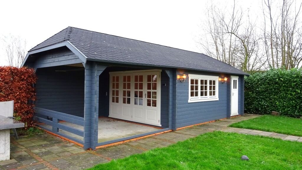Tuinhuis-Blokhut-Wolfskap: W4x3+3A: 770 x 410 x 325cm (h) - Afbeelding 3