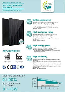 Maysun 390W zwart zonnepanelen / fotovoltaïsche panelen / fotovoltaïsche modules - 3