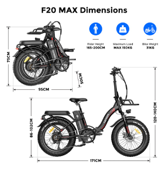 FAFREES F20 Max Electric Bike 20*4.0 Inch Fat Tire 500W - 6