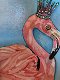 Olieverf Schilderij Flamingo met kroon in lijst - 1 - Thumbnail