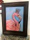 Olieverf Schilderij Flamingo met kroon in lijst - 5 - Thumbnail