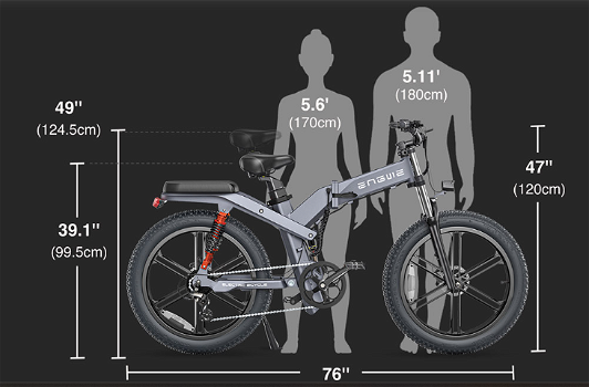 ENGWE X26 Electric Bike 26*4.0 Inch Fat Tires 50Km/h Max - 7