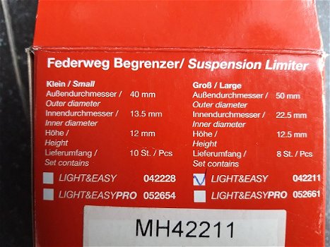 MHW Light & Easy MH42211 Veerwegbegrenzer 22,5mm Bumpstops - 1