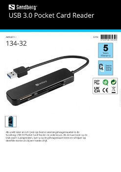 USB 3.0 Pocket Card Reader USB 3.0 Pocket Kaart lezer - 1