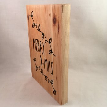Kerst decoratie tekstbord (hout)Merry X-MAS adv 1 - 1
