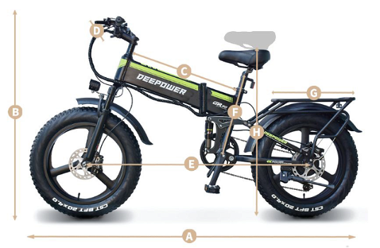 DEEPOWER H20 Pro (GR20) Electric Bike 20*4.0 Inch Fat Tire - 6