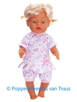 Baby Born 43 cm Babydoll wit/roze/bloemetjes