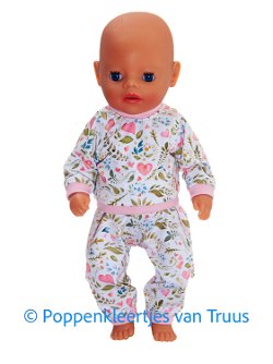 Baby Born Soft 36 cm Pyjama roze hartjes/blaadjes