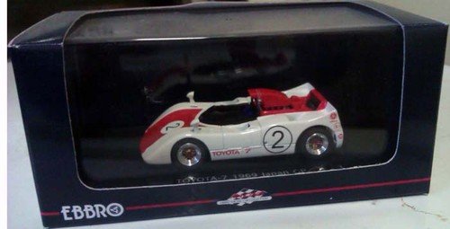 1:43 Ebbro Toyota 7 GT 1969 Japan GP #2 wit met rode streep - nr. 1
