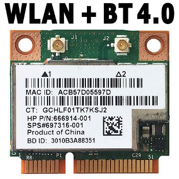 HP ThinClient t620 Wireless N + Bluetooth 4.0 Mini PCIe Card - 0