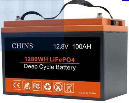 CHINS LiFePO4 Battery 12V 100AH Lithium Battery - Built-in - 1