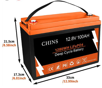 CHINS LiFePO4 Battery 12V 100AH Lithium Battery - Built-in - 3
