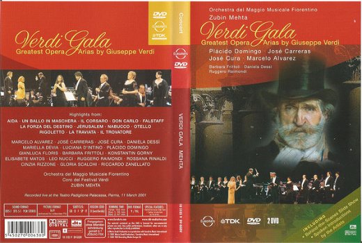 Placido Domingo – Verdi Gala - Greatest Opera Arias By Guiseppe Verdi (2 DVD) Nieuw - 0