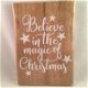 Kerst decoratie tekstbord (hout) Believe in the magic adv 2 - 0 - Thumbnail